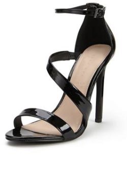 Shoe Box Paris Asymmetric Heeled Sandals - Black